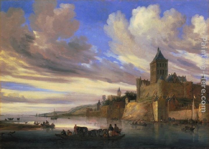 Salomon van Ruysdael River View of Nijmegen with the Valkhof